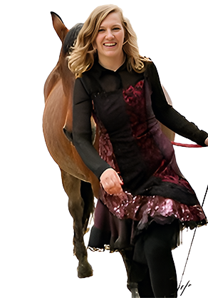 Sandrine avec un cheval